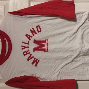 Adult Univ of Maryland women's 3/4 tee